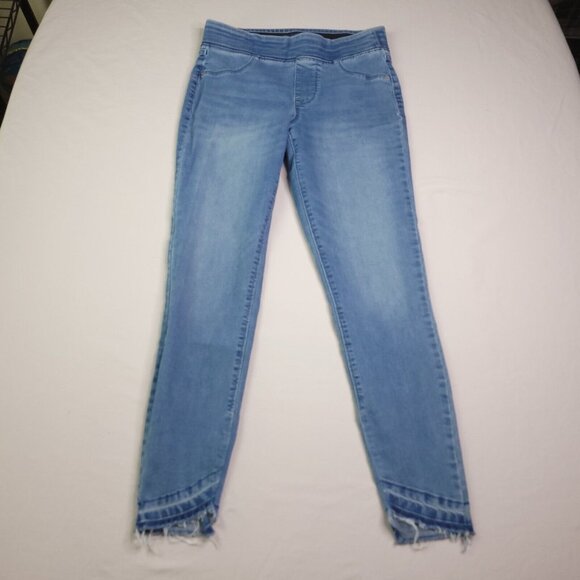 Old Navy Womens Rockstar Skinny Jeans 4 Mid Rise Pull On Light Wash Imperfect - Picture 5 of 9